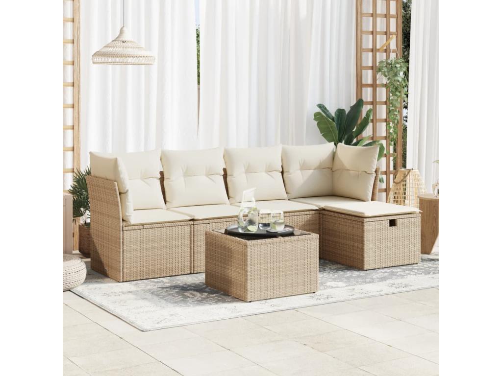 Beige Woven Resin Wicker Outdoor Furniture Set - dlz1766579664138