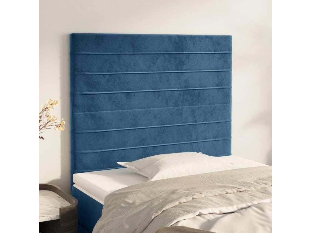 Blue Velvet Bed, 100 x 5 x 78 cm