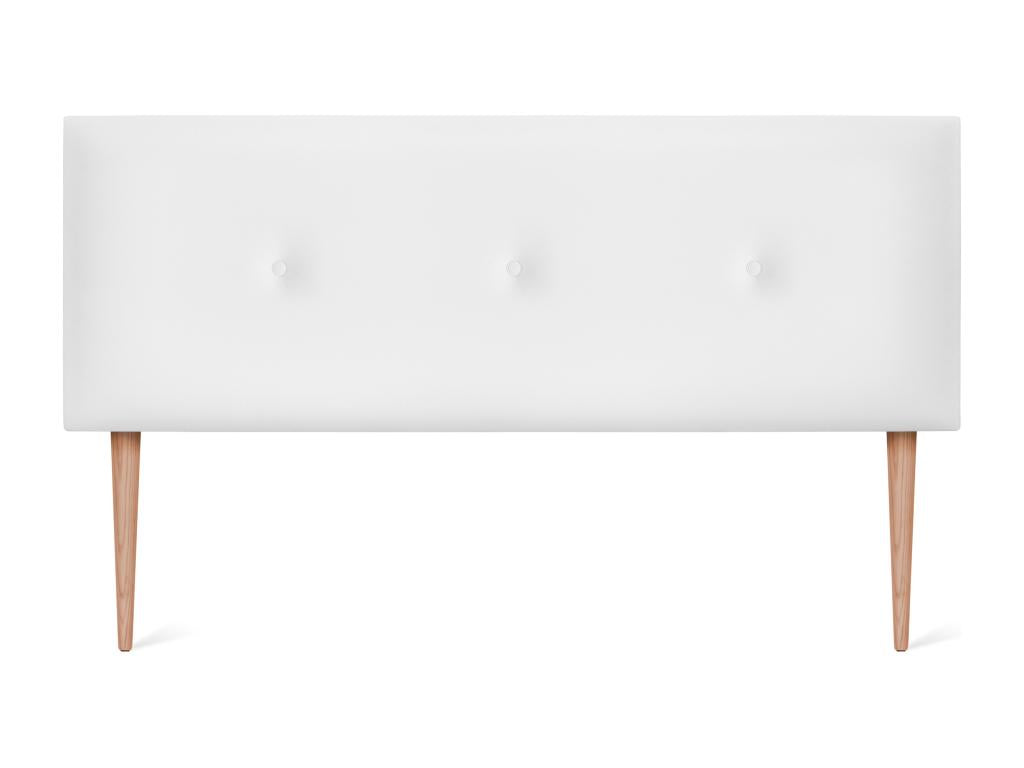 White Leather Bed, 150 x 105 cm
