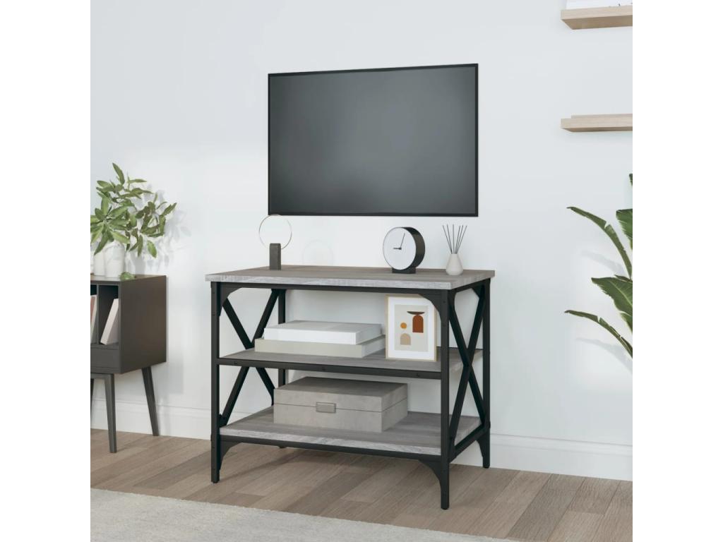 Gray Engineered Wood TV Stand, 60 x 40 x 50 cm