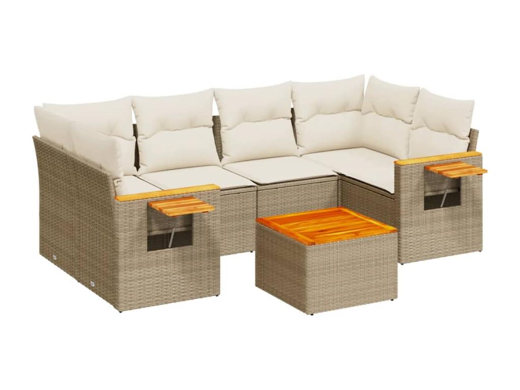 Beige Woven Resin Wicker Outdoor Furniture Set - dlz1766579758237