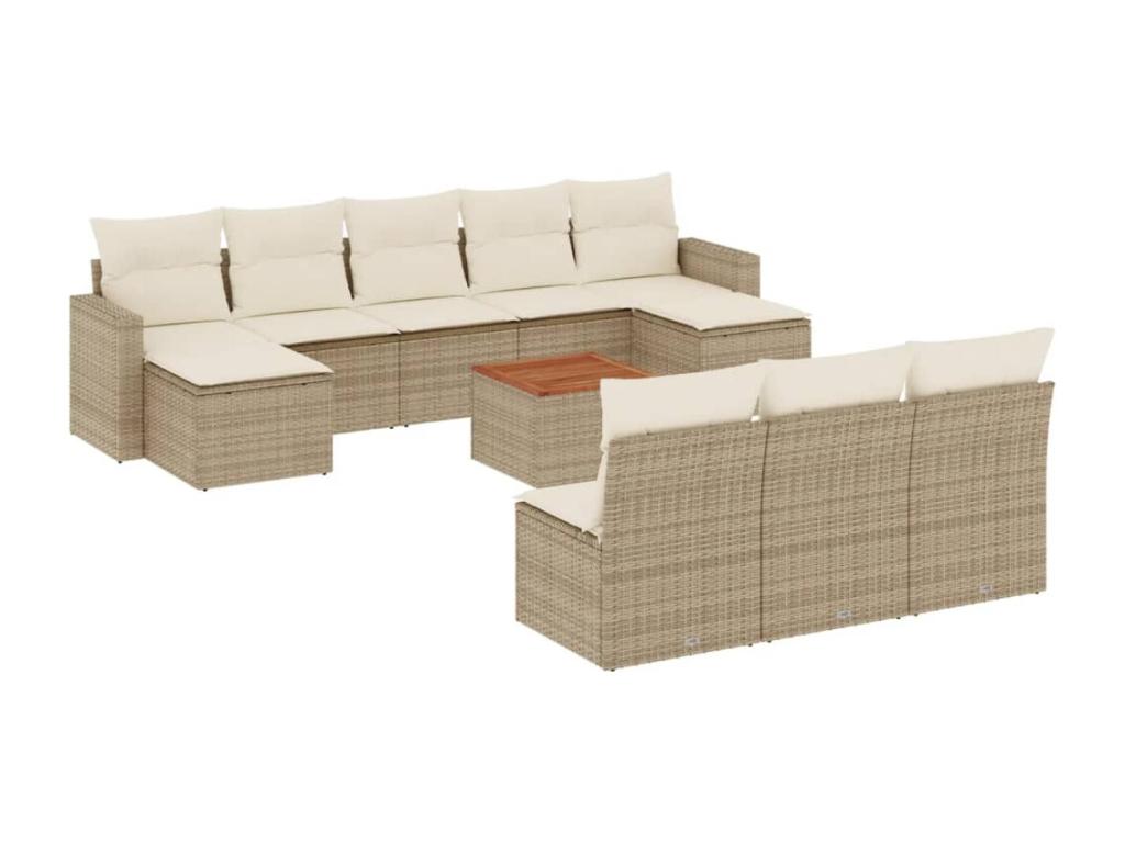 Beige Woven Resin Wicker Outdoor Furniture Set - dlz1766579656729