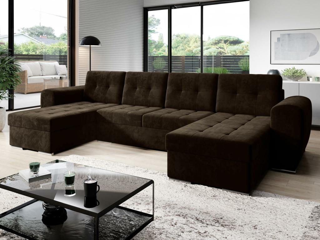 Brown Sofa, 326 x 157 x 97 cm